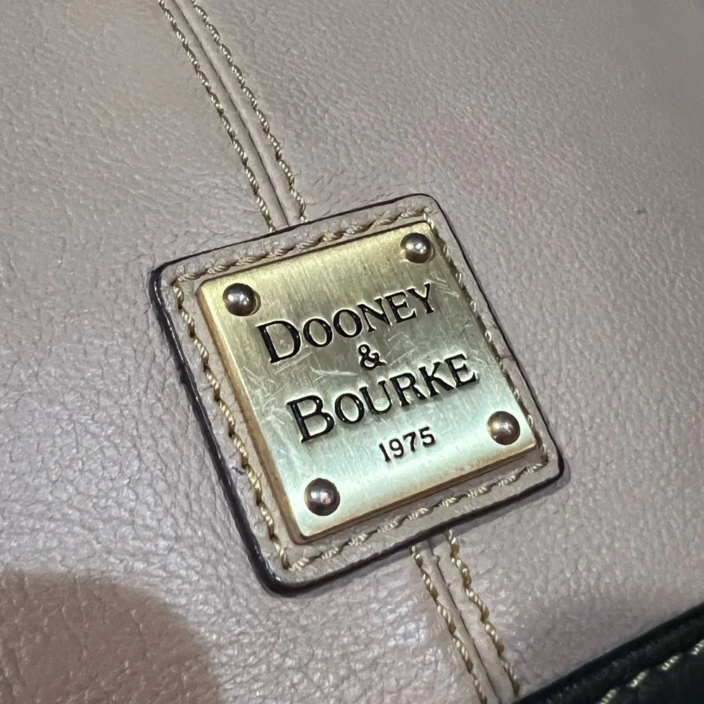 Dooney & Bourke tan and Black Leather Hobo Bag